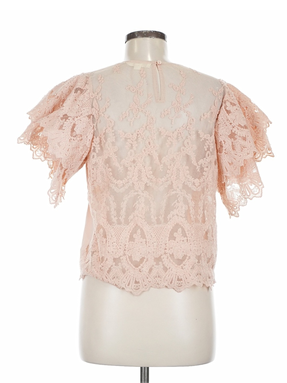 Forever That Girl Women's Lace Flutter Sleeve Blouse in Blush - Picture 2 of 14